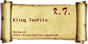 Kling Teofila névjegykártya