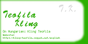 teofila kling business card